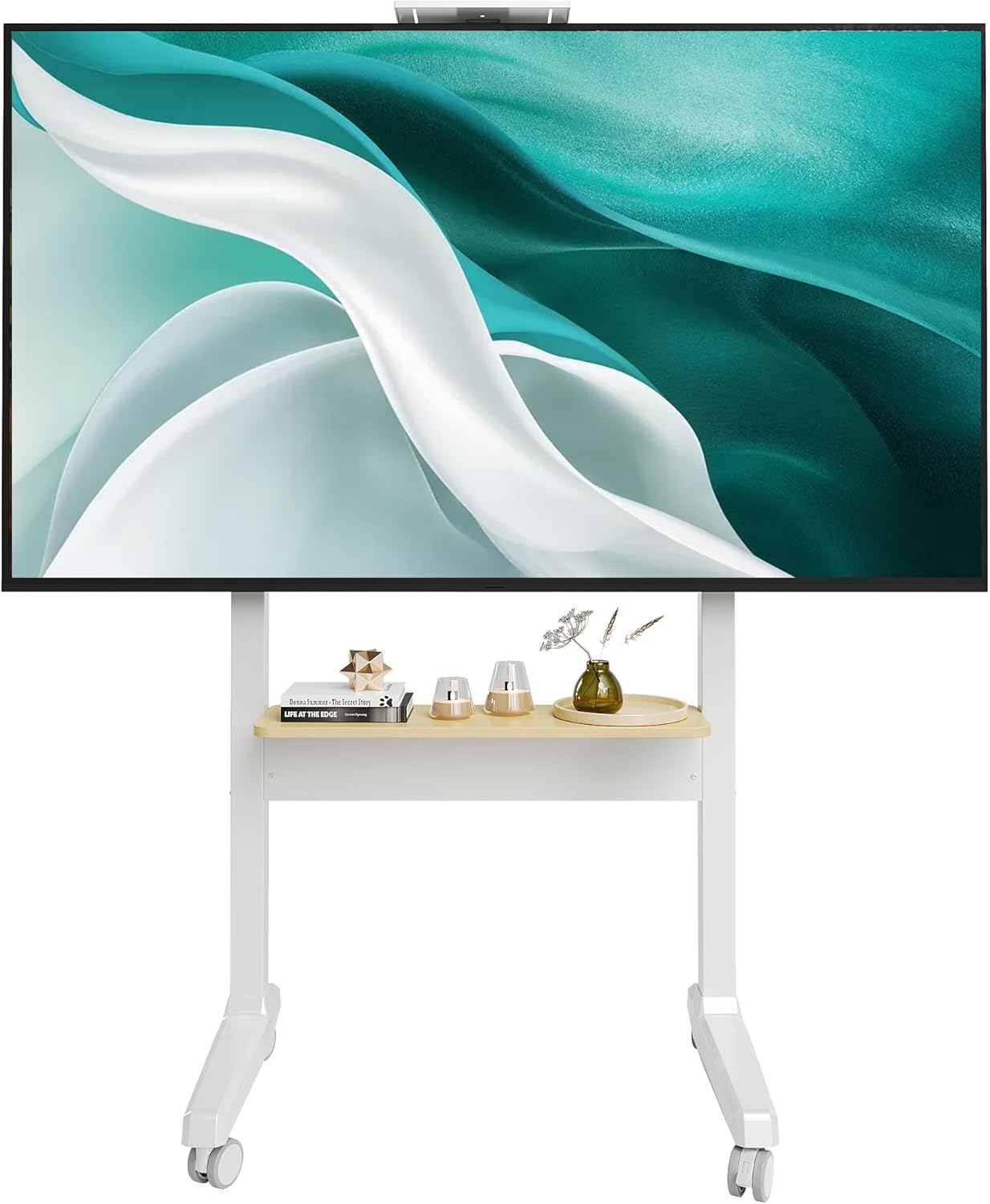 Universal TV Stand for 37-86 inch TVs, Movable TV Floor Stand with Mount, Height Adjustable Television Stands with Remote Control & Storage Shelf