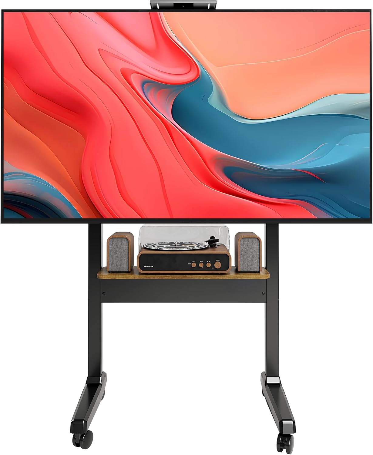 Universal TV Stand for 37-86 inch TVs, Movable TV Floor Stand with Mount, Height Adjustable Television Stands with Remote Control & Storage Shelf