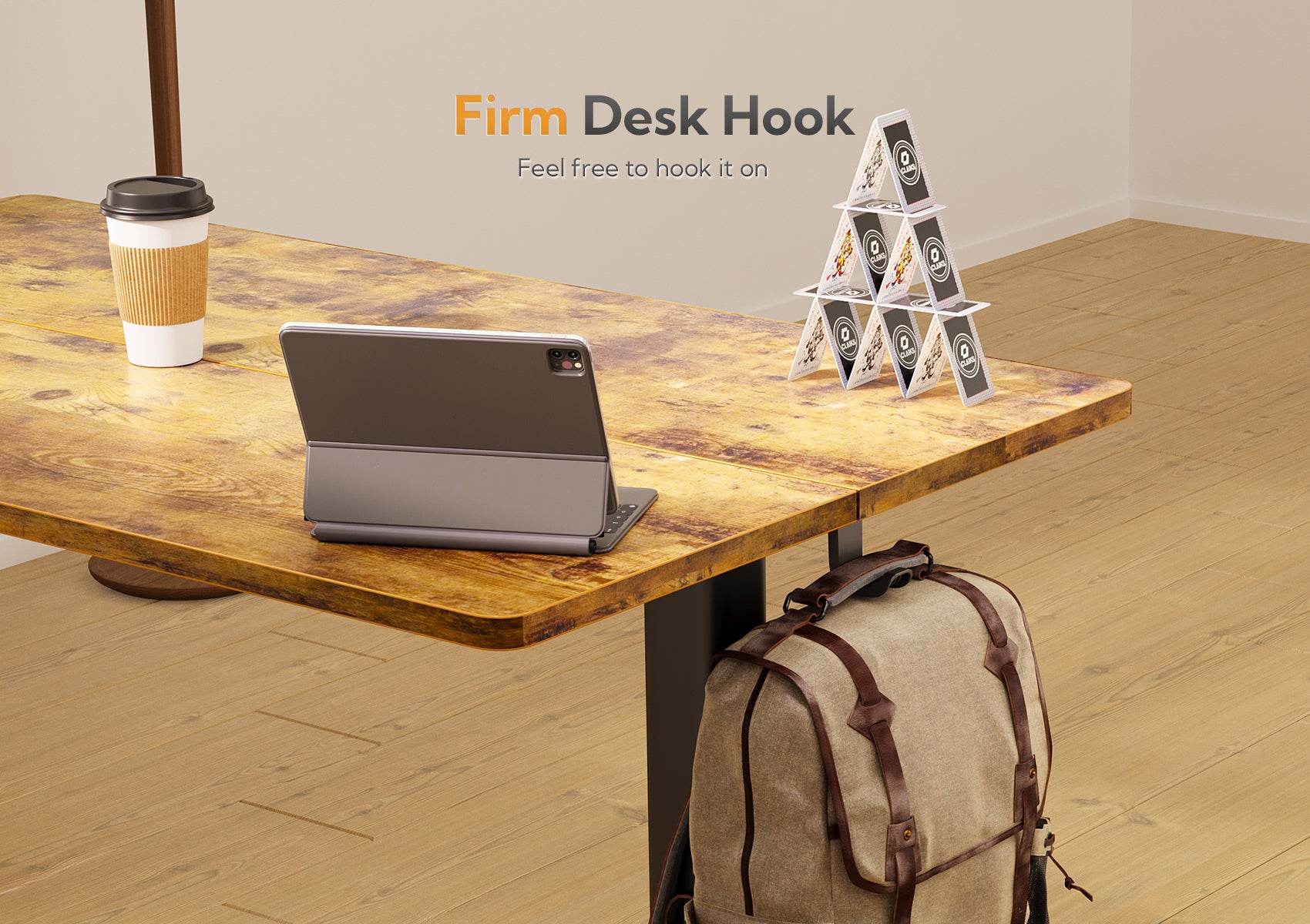 Claiks Standing Desk with Keyboard Tray, Electric Standing Desk Adjustable Height, 48x24 Inches Sit Stand up Desks with Splice Board, Raising Desks for Home Office, Natural