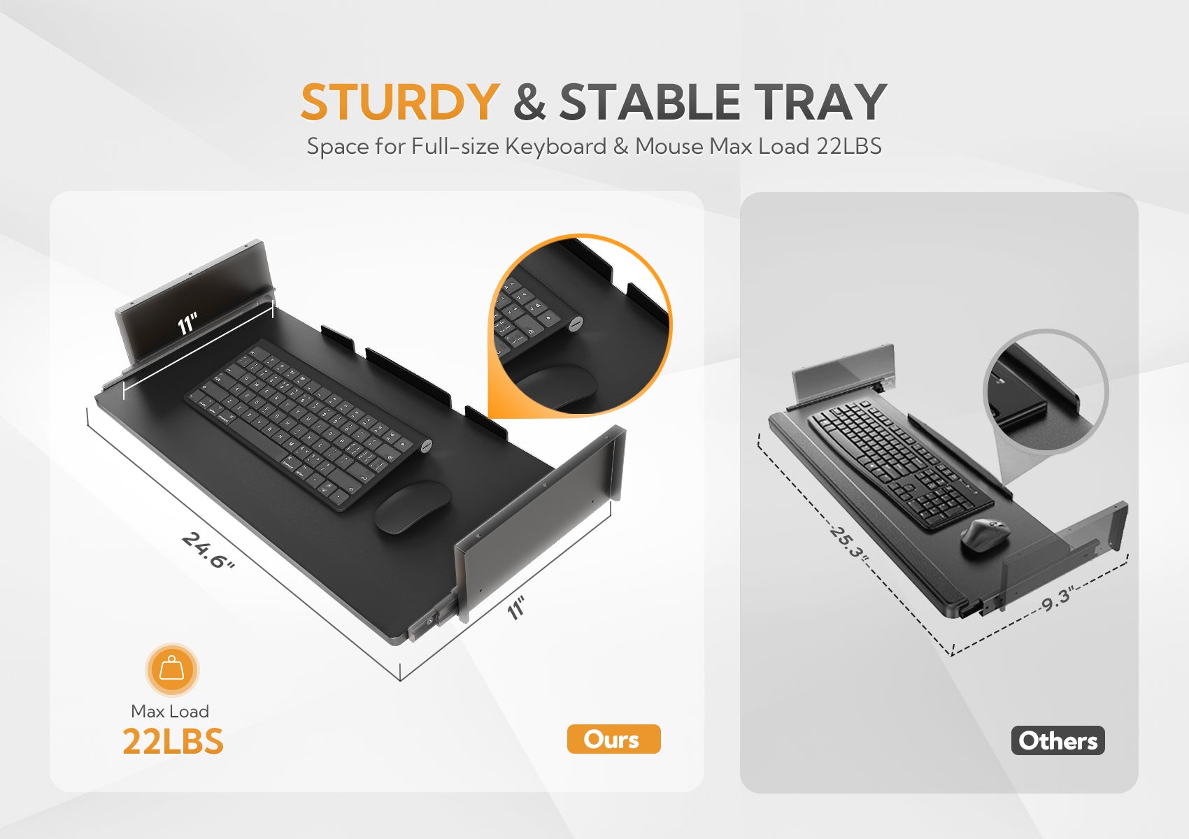 Claiks Standing Desk with Keyboard Tray, Electric Standing Desk Adjustable Height, 48x24 Inches Sit Stand up Desks with Splice Board, Raising Desks for Home Office, Natural