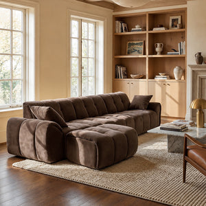 Claikis Elara 4‑Seat Cut-Pile Sectional Sofa