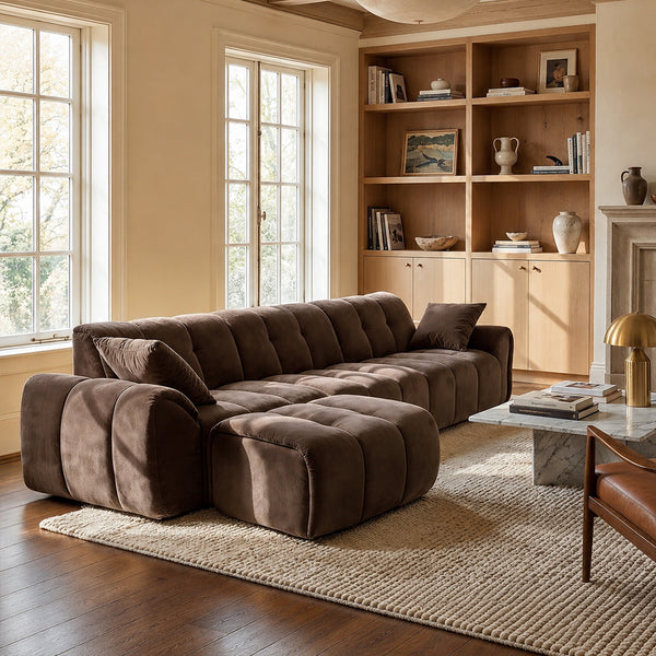 Claikis Elara 4‑Seat Cut-Pile Sectional Sofa