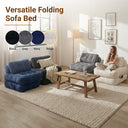 Claiks Chair Bed Single Sofa Bed with Pillow, Corduroy,  Soft corduroy fabric, ideal for guest rooms and small spaces, supportive shredded foam, folds into a comfy chair or bed