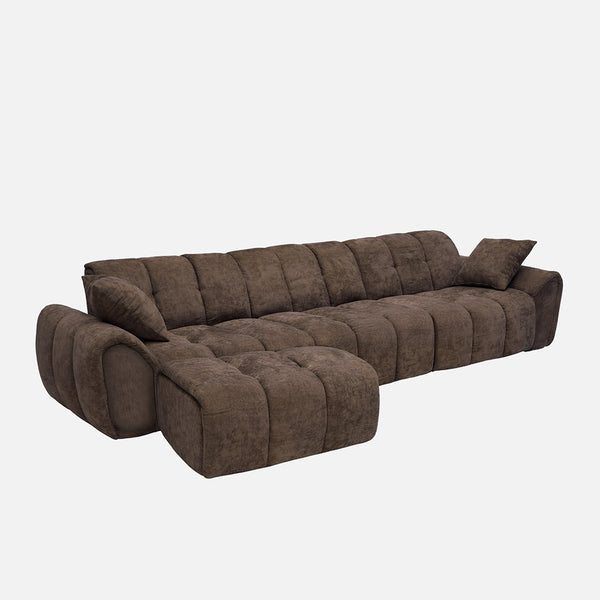 Claikis Elara 4‑Seat Cut-Pile Sectional Sofa