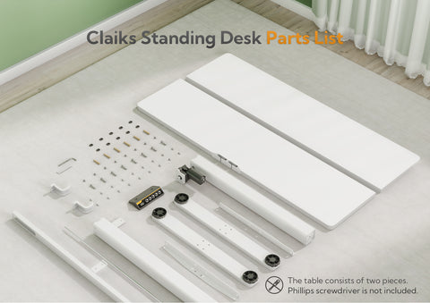 White Electric  Adjustable Height Standing Desk-CL03-BM