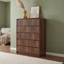 Claiks Avelia Fluted Wood Dresser with Curved Anti-Collision Design