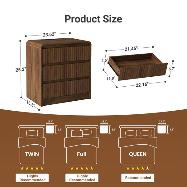 Claiks Arlo 3-Drawer Nightstands