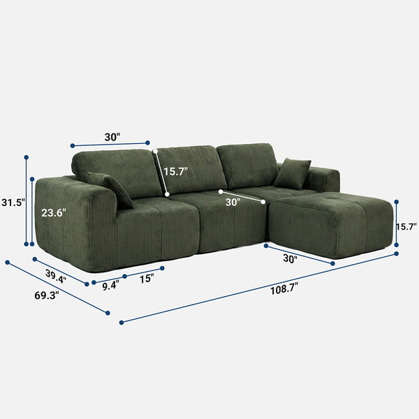 Claiks Elara Grid-Tufted Modular Sofa