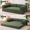 Claiks 75" Convertible Sofa Bed, Corduroy Futon Couch Pull Out Bed, No Assembly Boneless Couches for Living Room Bedroom Apartment, Black