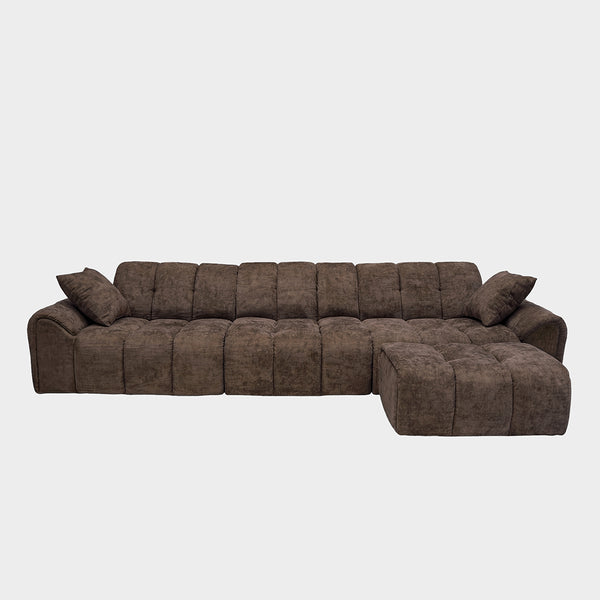 Claikis Elara 4‑Seat Cut-Pile Sectional Sofa