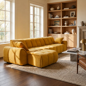 Claikis Elara 4‑Seat Cut-Pile Sectional Sofa