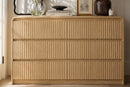 Claiks Avelia Fluted Wood Dresser with Curved Anti-Collision Design