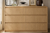 Claiks Avelia Fluted Wood Dresser with Curved Anti-Collision Design