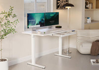 Standing Desk with Drawers, 55 x 24 Inch Electric Adjustable Height Stand Up Desk, Sit Stand Computer Desk for Home Office, White