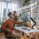 Single Monitor Mount, Ergonomic Gas Spring Monitor Arm for 15-32 inch Screens, Adjustable Computer Monitor Stand up to 20 lbs, with Clamp and Grommet Base, VESA Mounting Holes 75&100mm, Black