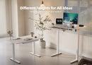 Standing Desk with Drawers, 55 x 24 Inch Electric Adjustable Height Stand Up Desk, Sit Stand Computer Desk for Home Office, White