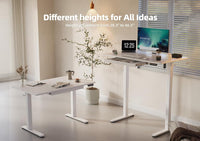 Standing Desk with Drawers, 55 x 24 Inch Electric Adjustable Height Stand Up Desk, Sit Stand Computer Desk for Home Office, White