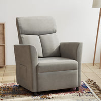 Claiks Power Recliner Chair for Adults, Adjustable Reclining Chair, Comfortable Recliner Couch with Side Pockets&Wire Remote Control, for Living Room, Home Theater, Bedroom, Linen Fabric