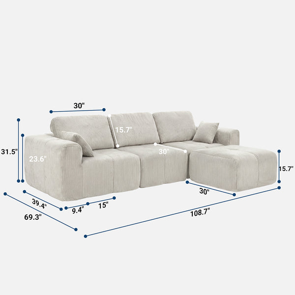 Claiks Elara Grid-Tufted Modular Sofa