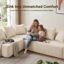 Claiks Pebble Boneless Couch, 71" Loveseat Modular Sectional Sofa, Deep Seat Couches for Living Room, Soft Knitted Fabric for Apartment Bedroom, No Assembly Required, Beige
