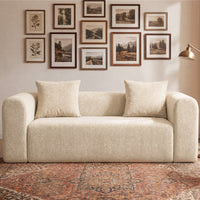 Claiks Pebble Boneless Couch, 71" Loveseat Modular Sectional Sofa, Deep Seat Couches for Living Room, Soft Knitted Fabric for Apartment Bedroom, No Assembly Required, Beige
