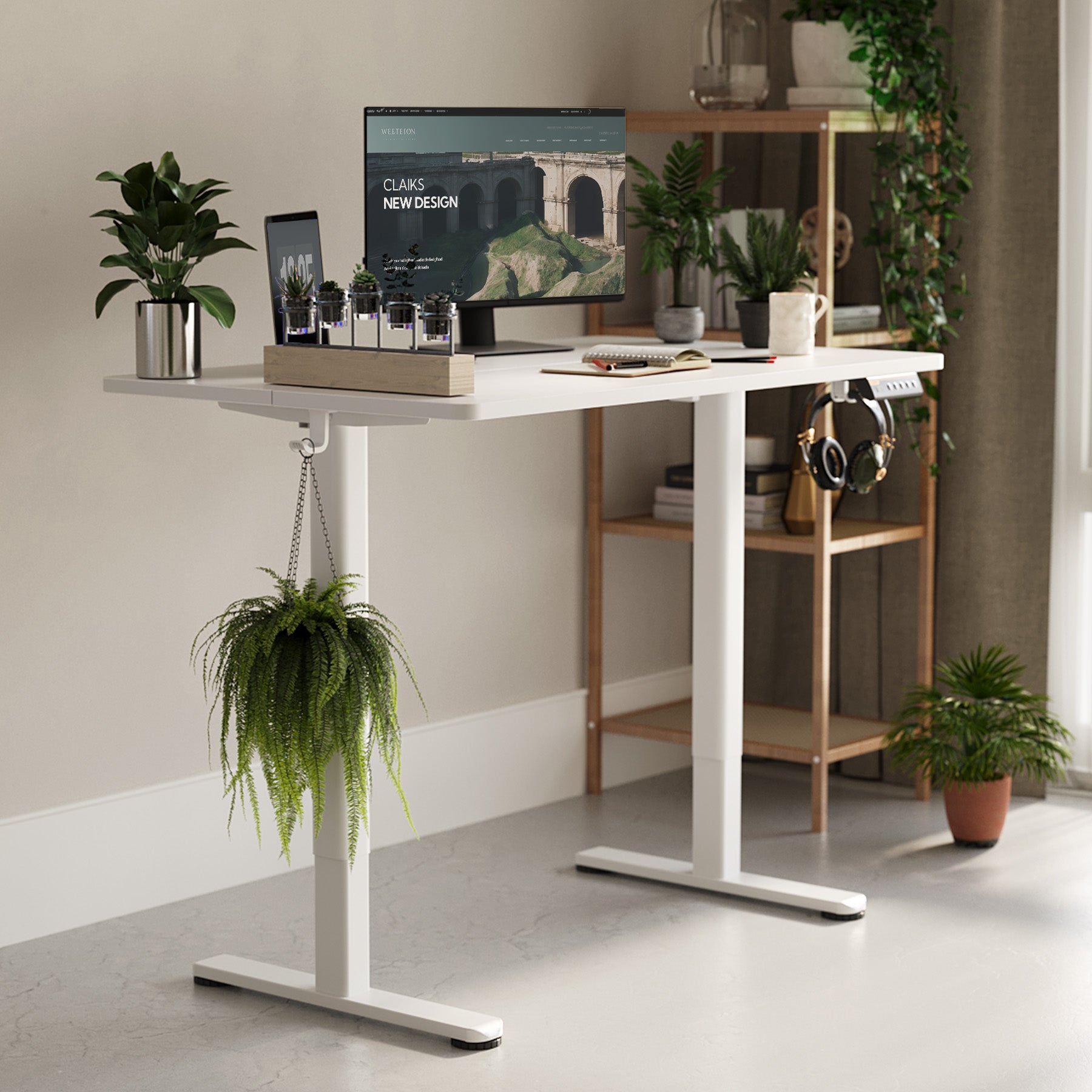 Claiks Electric Standing Desk, Height Adjustable Gaming Computer