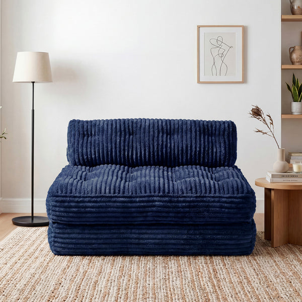 Claiks Chair Bed Single Sofa Bed with Pillow, Corduroy,  Soft corduroy fabric, ideal for guest rooms and small spaces, supportive shredded foam, folds into a comfy chair or bed