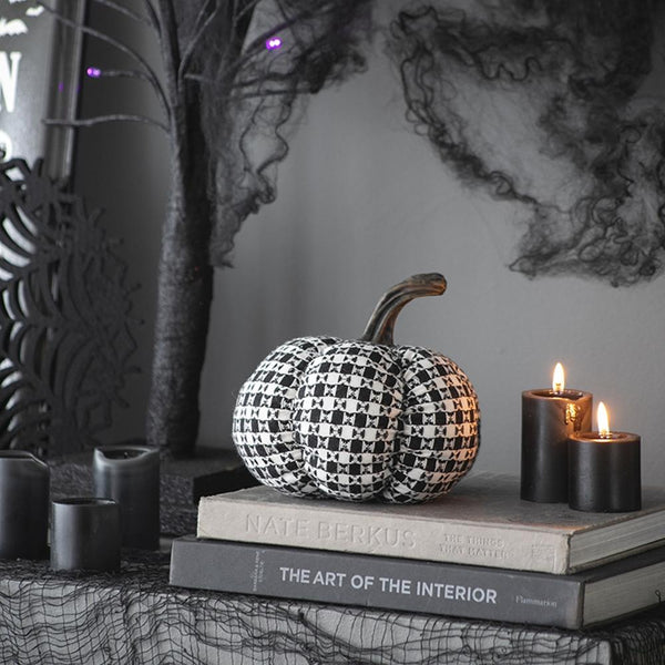 Woven Check Pumpkin Decor