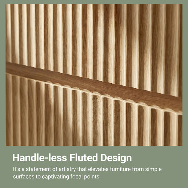 Claiks Avelia Fluted Wood Dresser with Curved Anti-Collision Design