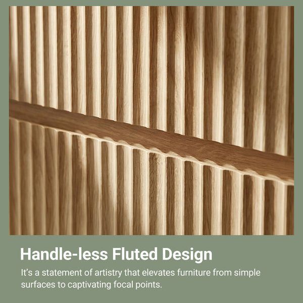 Claiks Avelia Fluted Wood Dresser with Curved Anti-Collision Design