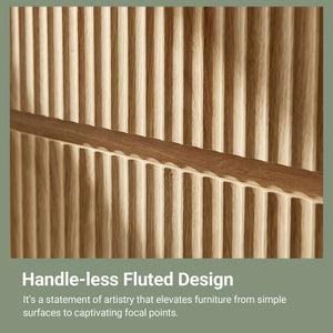 Claiks Avelia Fluted Wood Dresser with Curved Anti-Collision Design