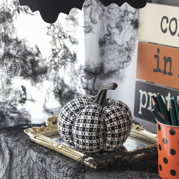 Woven Check Pumpkin Decor