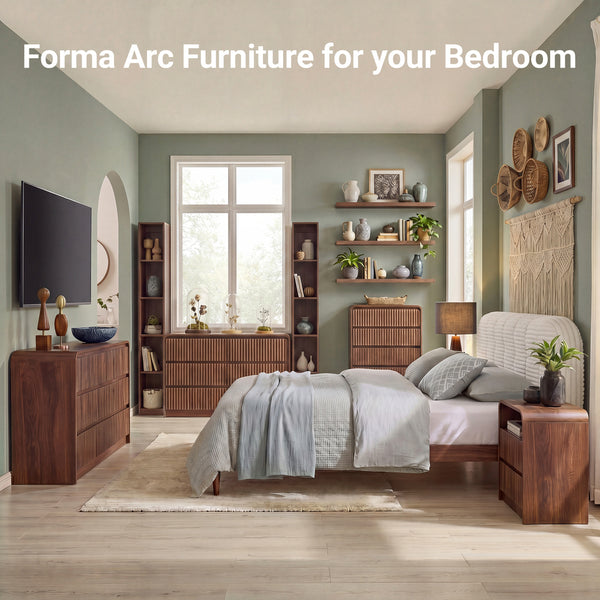 Claiks Avelia Fluted Wood Dresser with Curved Anti-Collision Design