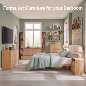 Claiks Avelia Fluted Wood Dresser with Curved Anti-Collision Design