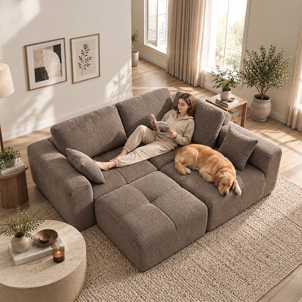 Claiks Elara Grid-Tufted Modular Sofa