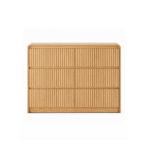 Claiks Avelia Fluted Wood Dresser with Curved Anti-Collision Design