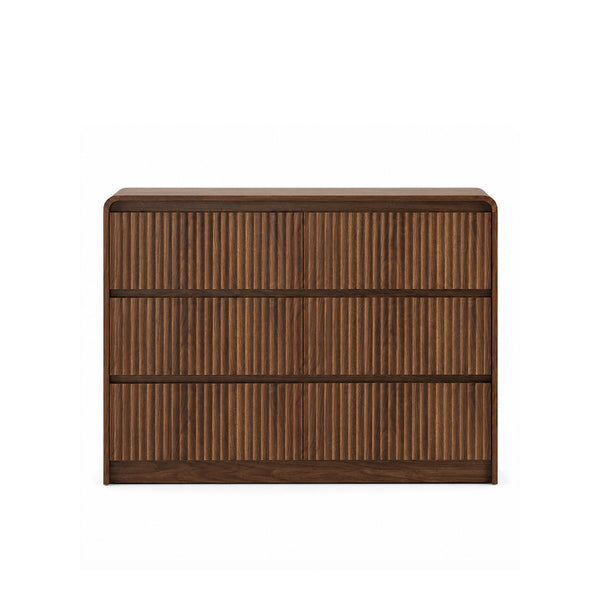 Claiks Avelia Fluted Wood Dresser with Curved Anti-Collision Design