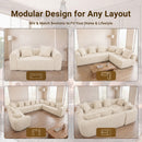 Claiks Pebble Boneless Couch, 71" Loveseat Modular Sectional Sofa, Deep Seat Couches for Living Room, Soft Knitted Fabric for Apartment Bedroom, No Assembly Required, Beige