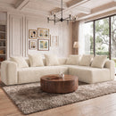 Claiks Pebble Boneless Couch, 71" Loveseat Modular Sectional Sofa, Deep Seat Couches for Living Room, Soft Knitted Fabric for Apartment Bedroom, No Assembly Required, Beige