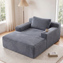 Claiks 63" Chaise Lounge Chair, Cloud Boneless Sofa, Beige | Oversized corduroy deep seat sleeper chair. reading chair. No assembly. Ideal for living room, bedroom, or apartment