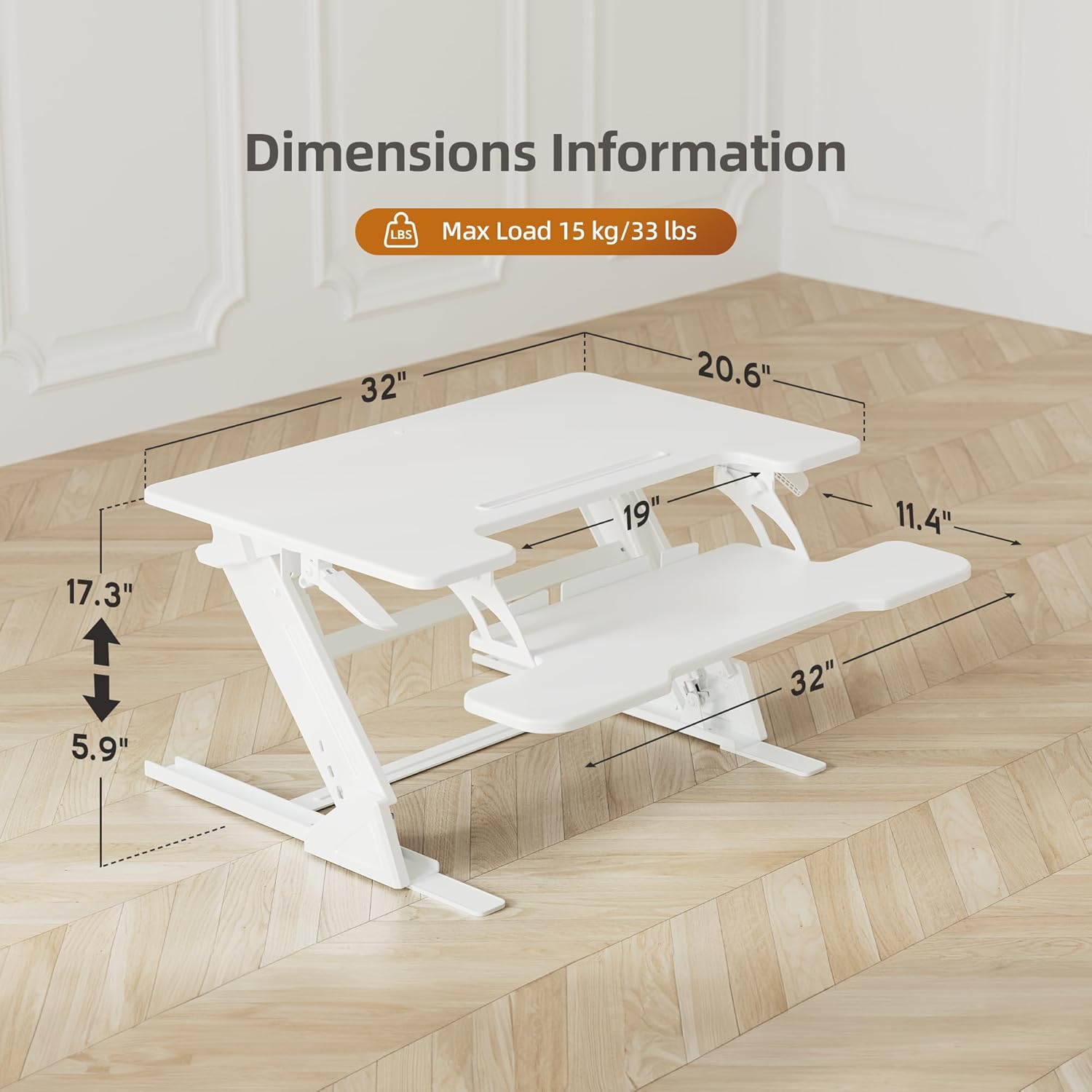 Height Adjustable Sit Stand Up Desk Riser, Quick Sit to Stand Tabletop ...