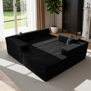 Claiks Boneless Couch, Cloud Couch Sectional, L-Shape Corduroy Modular Sectional Sofa Deep Seat, Upholstered Couches for Living Room, No Assembly Required, Black, Right Facing Chaise