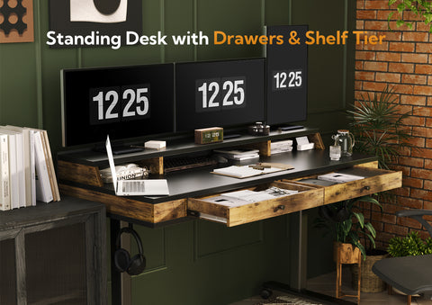 Standing Desk with Drawers,