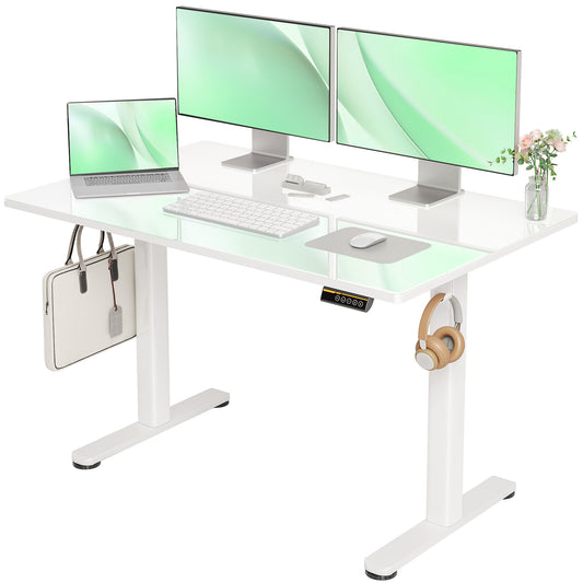 Super White Electric Adjustable Height Home Office Standing Desk-B3-CB