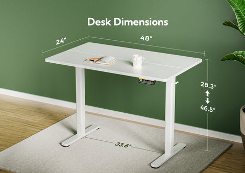 White Electric  Adjustable Height Standing Desk-CL03-BM