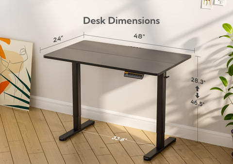 Black Electric  Adjustable Height Standing Desk-CL03-HM