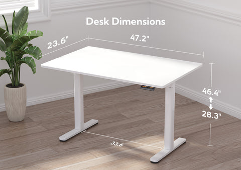 Super White Electric Adjustable Height Home Office Standing Desk-B3-CB