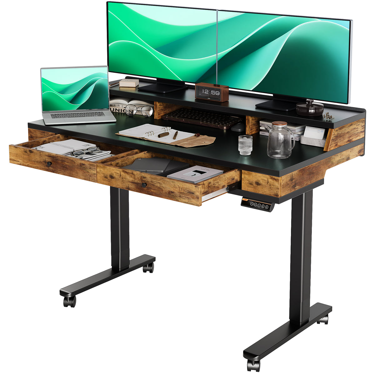 Standing Desk with Drawers,