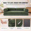 Claiks 75" Convertible Sofa Bed, Corduroy Futon Couch Pull Out Bed, No Assembly Boneless Couches for Living Room Bedroom Apartment, Black