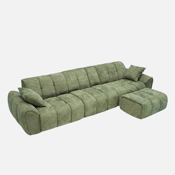 Claikis Elara 4‑Seat Cut-Pile Sectional Sofa